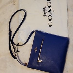 Coach Royal blue leather Crossbody bag